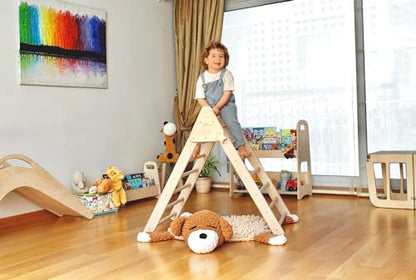 Montessori Climbing Triangle | Wooden Indoor Climbing Frame for Kids & Toddlers | Montessori Climbing Structure | Montessori Play Structure Wooden Activity Triangle (Large Triangle) - style: Triangle