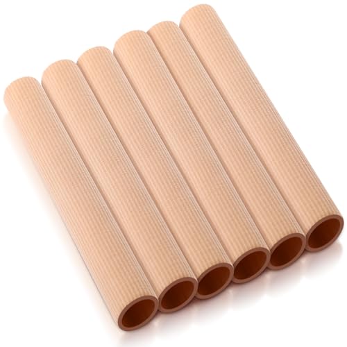 HESTYA Open Gel Finger Toe Tubes 6 Pcs Fabric Gel Lined Cushion Sleeve Protector for Bunion Hammer Toe Callus Corn Blister Friction(6 x 0.98 Inch) - size: 6 x 0.98 Inch