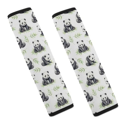 Universal Soft and Comfortable Seat Belt Cover for Adults and Children, Most Cars, 2 Pack Cute Pandas Leaf Seat Belt Covers Cushion Neck and Shoulder Support - color: Pattern 208