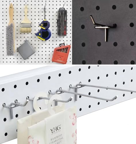 Bamboo's Grocery LoKii 45 Pack 4 Inch Silver Pegboard Hooks, 1/4" Heavy Duty Peg Board Shelving Hooks Organizer Accessories, Peg Board Tool Hangers - size: 4 Inch 45 Pack