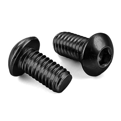 1/4-20 x 1/2" Button Head Socket Cap Screws, 50 PCS | Allen Socket Drive, Black Oxide, Grade 10.9 Alloy Steel, Fully Threaded - size: 1/4-20 x 1/2"