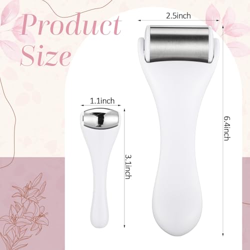 Tondiamo 2 Pcs Muscle Roller Portable Small Silicone Massager Roller Deep Tissue Muscle Massage Stick Cellulite Remover Scar Tissue Massager for Relief Face Neck Arm Back Leg(White,Metal) - color: White, style: Metal