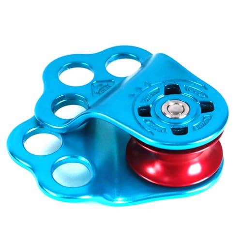 Climbing Pulley, 30KN Three Holes Ball Bearing Single Pulley for 14mm Rope Hauling, Rescue, Zipline Sports Etc