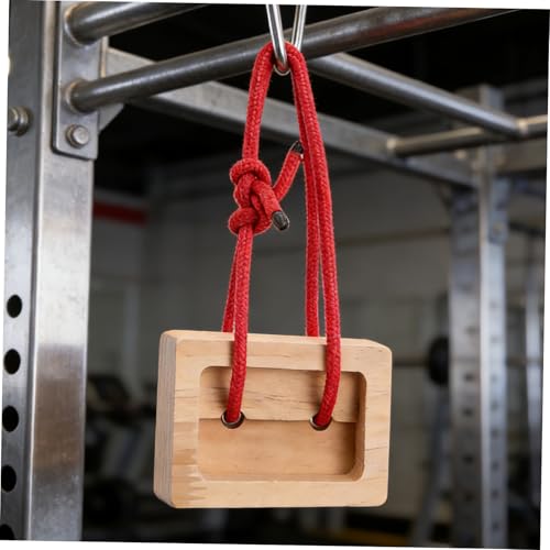 Rock Climbing Hangboard Wooden for Finger Strength Training 2pcs Portable with Easy Installation, Dual-Pocket Design Lightweight Khaki Climbing Hold for Indoor and Outdoor Use