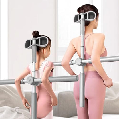 Back Stretcher Yoga Stick Upper Body Alignment Stretching Bar | Exercise Cross Stick for Home Apartment Bodybuilding Fitness Workout After Sports - color: Gray