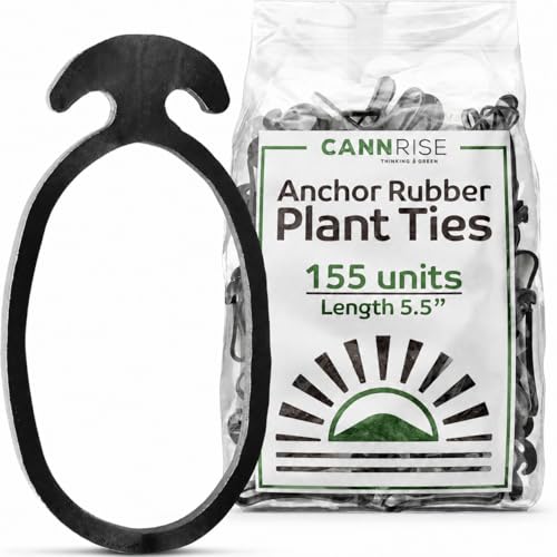 Anchor Bands for Trellising – 155-Pack 14 cm/5.5 in Rubber Vine Ties, UV-Protected Bands: Grapevines, Trees & Climbing Plants – Tool-Free Loop-and-Anchor Design for Install, Weatherproof - size: 155 pack / 5.5"