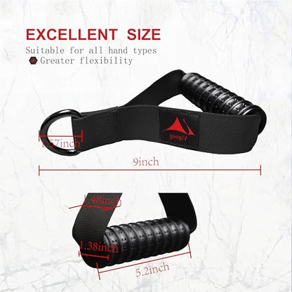 Heavy Duty Gym Workout Handles Attachment for Cable Machine,Resistance Band,Pulley System Home Exercise Equipment, Comfortable and Stronger Grip - color: Carbon Black XR