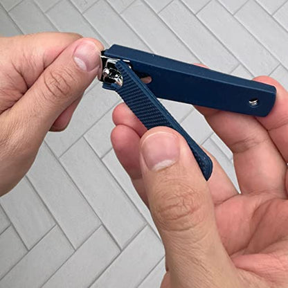 1 Comfort Hold Navy Large Nail Clippers Non-Slip Sure Grip Clipping Removable Catcher Toenails Fingernails Cutter Ultra Sharp Trimmer Stainless Steel Men Women Arthritis Unsteady Hands - size: 1