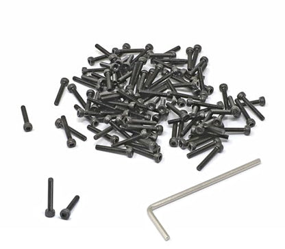 iexcell 100 Pcs M2.5 x 16mm Thread Pitch 0.45 mm Alloy Steel 12.9 Grade Hex Socket Head Cap Screws Bolts Kit, Black Oxide Finish - size: M2.5 x 16mm