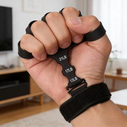 Silicone Finger Strengthener & Wrist Exerciser, 3 Levels Grip Strength Trainer for Basketball Shooting, Guitar, Climbing