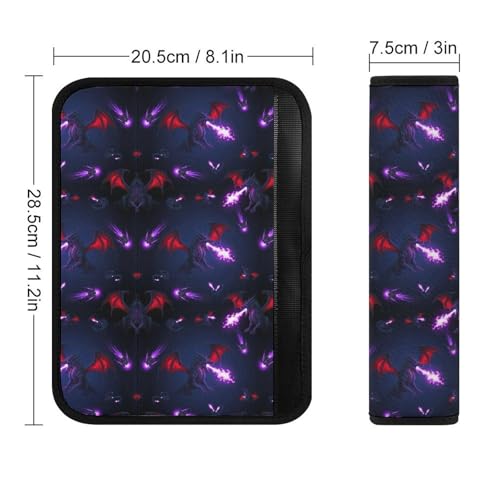 2 Pack Universal Fit Seat Belt Cover for Child, Stroller Pushchair High Chair, Purple Dragon Automotive Seat Belt Protector, Pressure Relief - color: Pattern 1133