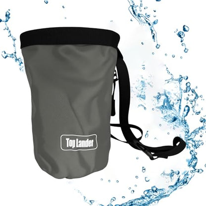 Rock Climbing Bag Anti-Slip Multifunctional Flexible | Waterproof for Climbing Bouldering Gymnastics Fitness Weight-Lifting Strongman Gym Workout Bouldering Chalk Pouch Climbing - color: grey