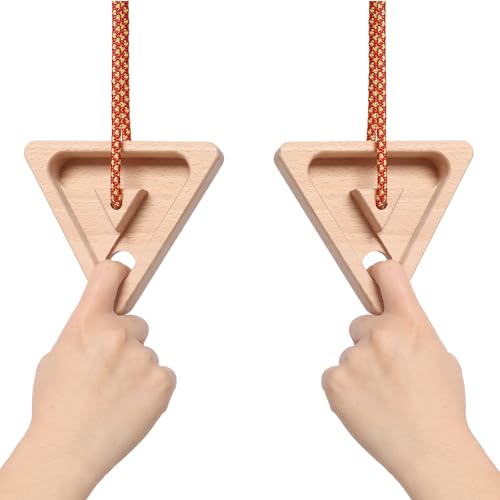 Climbing Hangboard for Rock Climbing Training – Wooden Fingerboard with Multi-Grip Design – Strengthen Fingers & Grip – Easy Mount for Home & Gym - color: Brown 2