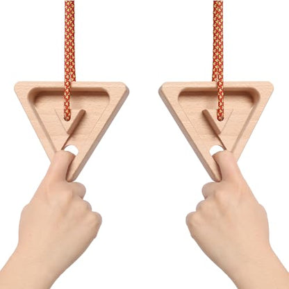 HRVEOCEI Climbing Hangboard for Rock Climbing Training – Wooden Fingerboard with Multi-Grip Design – Strengthen Fingers & Grip – Easy Mount for Home & Gym - color: Brown 2