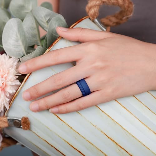 Egnaro Women's Stackable Silicone Rings, 2.5/5.5mm Wide 1.8/2mm Thick Bands | Comfort-Fit Rubber Bands Offer Breathable Flexibility for Nurses, Workouts, Pregnancy, Yoga, Travel, Office, and All-Day Wear - color: A37-Black, Olive Green, Dark Blue, Red