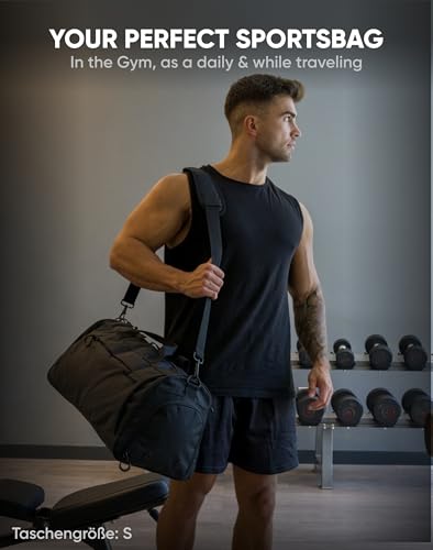 FIGHTR® Sports bag & travel Duffel bag for men and women - with shoe compartment & wet compartment - bag for sports, fitness & travel - size: Small