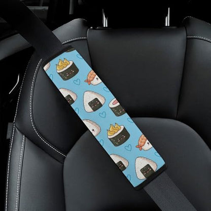 Universal Soft and Comfortable Car Seat Straps Shoulder Pads for Girls and Boys, Most Cars, 1 Pair Cute Blue Sushi Harness Pads Strap Comfortable Driving - color: Pattern 1098
