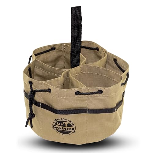 Graintex 18 Pockets Grab Bag Rip-stop Canvas Drawstring Closure, Small Part Organizer Pouch, Small Tools, Screws, Parts, Parachute Tool Bag for Efficient Storage - Khaki - color: Khaki