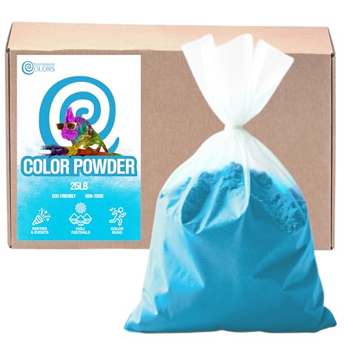 Holi Color Powder Bulk by Chameleon Colors - Blue - 25 lbs. Pure, Authentic Fun - Perfect for a Color Run, 5k, Festival, Party or any Other Event You Want to Make Colorful. - color: Blue
