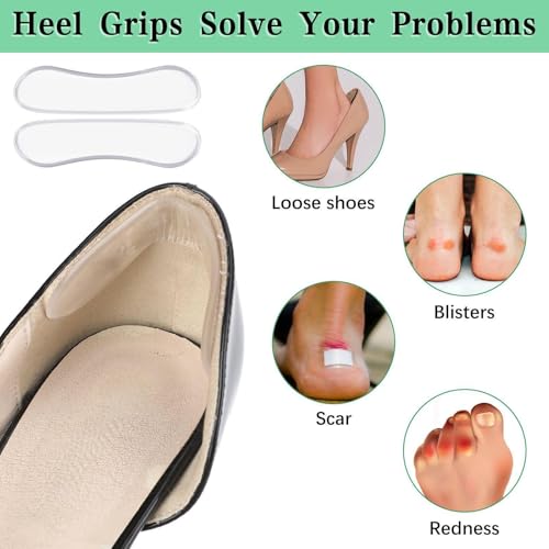 34 Pcs Silicone Shoe Strap Cushion Inserts for Sandals, Heels & Slingbacks | Heel Grip Pads, Pointed Toe Support, Anti-Slip Strap Liner, Women's Thin Insole
