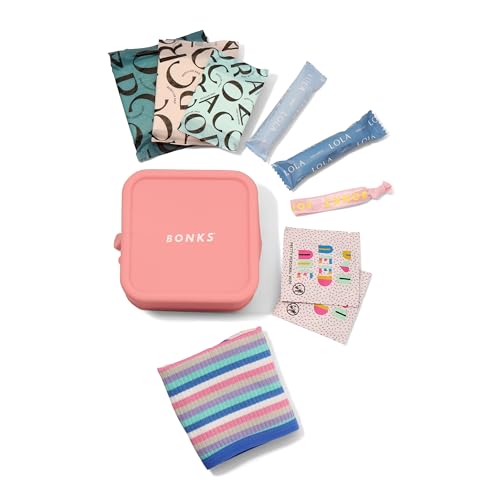 BONKS GoGo Kit - First Period Kit Ages 10-14 (S - M) - Tween Period Starter Kit - Emergency Kit for Girls - Essential Hygiene Kit - Includes Pads, Tampons, Underwear & More - style: Tween Period Kit S/M (10-14)