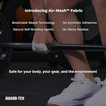 Guard-Tex® White Athletic Finger Tape - Self-Adhesive Natural Cotton Air-Mesh™ No Residue - 3/4 Inch - 3 Rolls, 90 Ft (270 Ft Total) - USA Made - color: Arctic White, size: 3 rolls, 3/4"