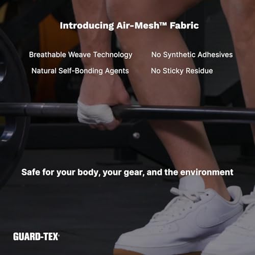 Guard-Tex® White Athletic Finger Tape - Self-Adhesive Natural Cotton Air-Mesh™ No Residue - 3/4 Inch - 3 Rolls, 90 Ft (270 Ft Total) - USA Made - color: Arctic White, size: 3 rolls, 3/4"