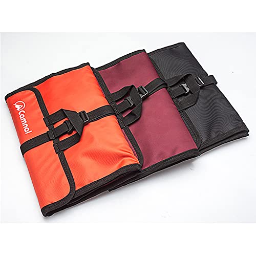 Climbing Quickdraw Hanging Storage Bag, Carabiner Hook Gear Equipment Parts Collections, Durable Foldable Bundled Roll Waterproof Bag(Fuchsia)
