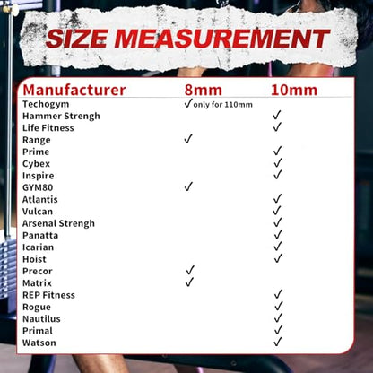 AHTAPFON Weight Stack Pin with 1 x Spring Collar,Weight Extender Pin,Fits Add 2" Weight Plates for Cable Machine,Fitness Equipment for Home Gym - size: 10×80mm-200mm-Rod