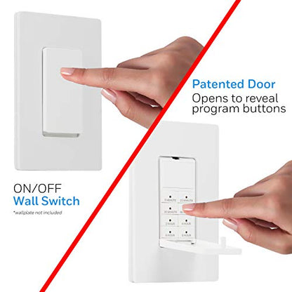 UltraPro Countdown in-Wall Digital Timer Switch, 8 Presets, On/Off Button | 8 Countdowns from 5min to 8hrs, Manual Override, Wall Plate Not Included, Ideal for Bathrooms, Neutral Required - style: Push Button Timer