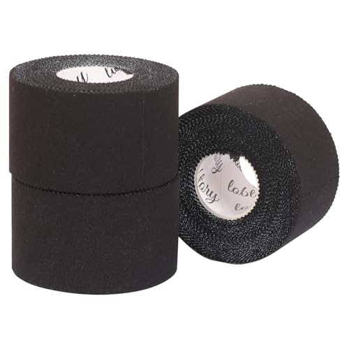 (3 Pack) Black Athletic Tape (1.5" x 10yds) Very Strong Athletic Tape No Sticky Residue for Athletes, Sport Trainers and First Aid Injury Wrap, Suitable for Fingers Ankles Wrist - color: Black, size: 3 Rolls