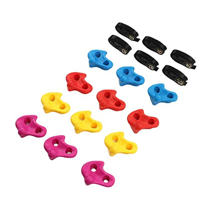 Climbing Brackets, 12 Pieces Climbing Wall Brackets, Robust Strong Rock Wall Climbing Set with Straps for Climbing Wall Trees Indoors and Outdoors