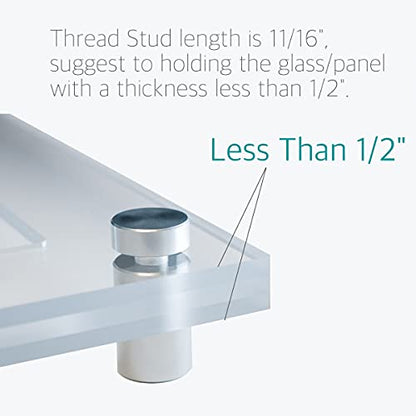 Sign Standoff Screws by Lantee - 20 Pcs 5/8 x 1-1/8 Inch Stainless Steel Standoff Mounting Hardware Screws for Acrylic & Glass, 16mm x 30mm - color: Silver, size: 5/8" x 1-1/8" / 16 x 30mm