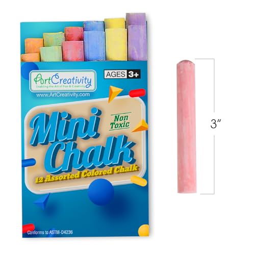ArtCreativity 144 Count Mini Chalk Sets for Kids (12 Boxes) Non-Toxic Summer Art and Craft Supplies - Small Individual Chalk Packs in Bulk for Classroom Gifts, School Supplies, and Summer Party Favors - style: 12 Boxes
