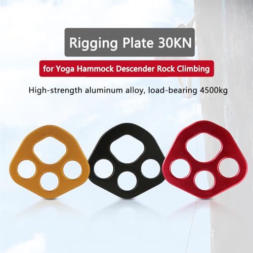 Rigging Plate 30KN Aluminum Force Divider Plate Bear Anchor for Dance Yoga - color: Black