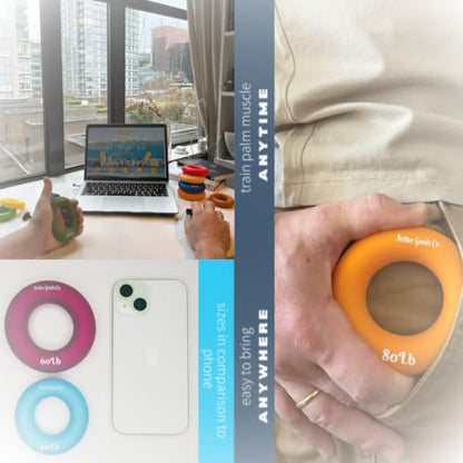 Hand Exerciser - PROFESSIONAL GRADE, Set or Single, Different Sizes. Visit to see more! Bague classique en silicone parfaite pour améliorer la force, la puissance et la vitesse dans les poignets. - size: 14 Single Ring - 3.5 in - 60 lb