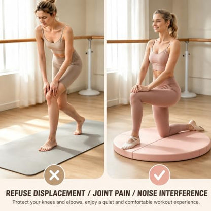 Pole Dance Mat, Folding Pole Crash Mat for Home, PU Leather Skid Proof Covering, Portable Safety Round Dancing Cushion for Home Studio Fitness - size: 120x10cm/47.2x3.9in