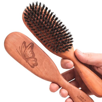 Boar Bristle Hair Brush, Fine & Thinning Hair, Pear Wood, Made in Germany | 100% wild boar bristle distributes natural oils for shine, gentle on fine or thinning hair. Pear wood, made in Germany. - size: Tibet