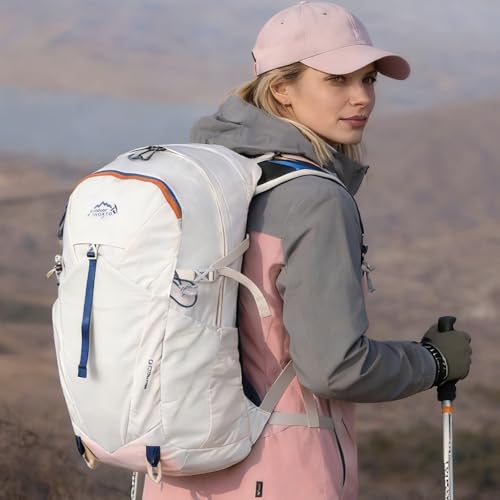 IX INOXTO Hiking Hydration Backpack with 2L/3L Water Bladder for Women and Men18L/25L Water Backpack for Hiking, Cycling, Climbing, Camping - style: Off-white-3L Water Bladder