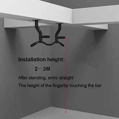 Pull-Up Bars Wall-mounted Horizontal Bar Sturdy Steel Chin Pull Rod Corridor Garage Ceiling Rock Climbing Equipment Load 250kg,
