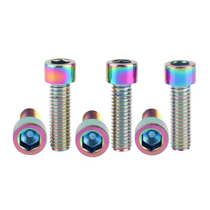 6Pcs Bike Screws M6x10 12 16 18 20 25 30 35mm Stainless Steel Socket Head Cap Allen Hex Bolt (Ranibow, M6 x25mm) - color: Ranibow, size: M6 x25mm