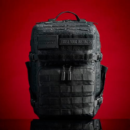 WOLFpak 35L Athletic Gym Backpack - Durable 1000D Waterproof Oxford Material with MOLLE Webbing, Laptop Pocket - color: Black Leopard