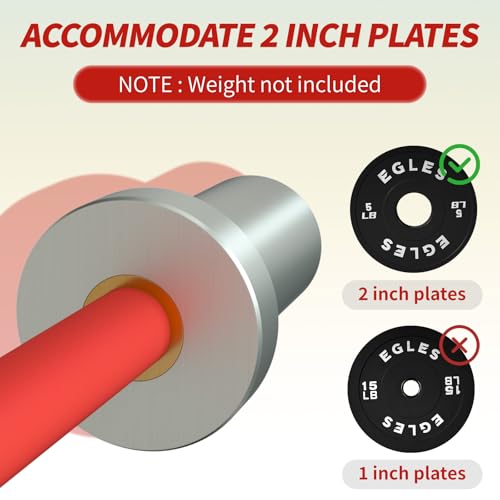 Egles Kids Barbell 5.5LB Mini Barbell Bar 4ft for Kid Women & Beginners Weighted Bar - Compatible with 2-Inch Weight Plates, for Strength Training Gym Weight Lifting, Multi-Color Training Bar - color: Silver Sleeve Red Bar
