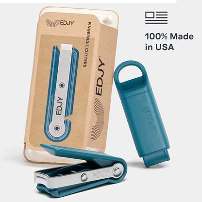 EDJY Fingernail Cutter - Precision Stainless Steel Nail Cutter for Fingernails | Sharp Blade, Ergonomic Design, Durable & Rust-Resistant | Ideal for Men and Women EDJY Blue | 2-Pack - color: Edjy Blue (2-pack)