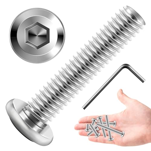 30Pcs M6 Bolt M6 x 30mm Flat Head Socket Cap Screw Bolts, M6 Screws Metric Bolt Kit, Stainless Steel Bolts 304, Bright Finish M6x1.0 by Marysino - color: Silver, size: M6 x 30mm