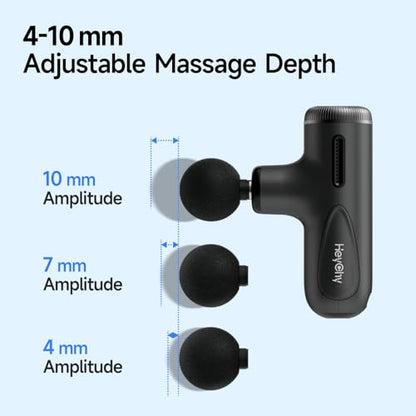 HEYCHY Super Mini Massage Gun with 4-10mm Amplitude, HSA, FSA Eligible | Travel Size, Quiet Operation, Muscle Care for Men Women Shoulder Back - color: Dark Gray
