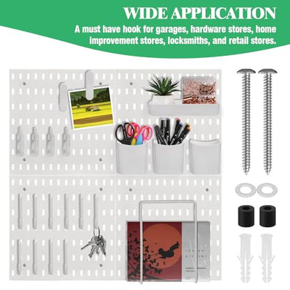 200Pcs/50 Sets Stainless Steel Pegboard Mounting Kit Contains Screws, Anchors, Spacers and Washers, Wall Peg Board Installation Kit for 1/4 Inch Pegboard, Silver