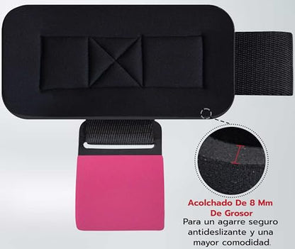 AQF Weight Lifting Hooks (Pair) - Neoprene Padded Wrist Strap for Deadlift - color: Pink
