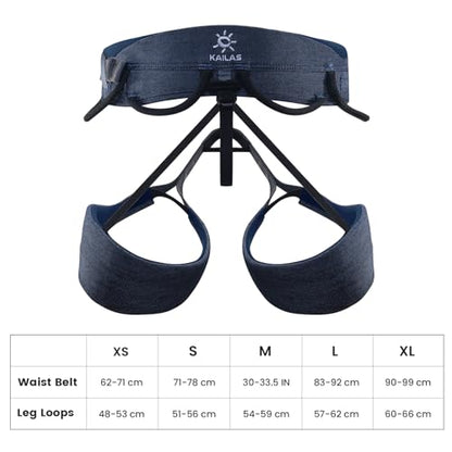KAILAS Airo Rock Climbing Harness Men Roofing Harness Safety Belt Mountaineering Rappelling Harness Women Adjustable - color: Kids Blue, size: X-Small-Small