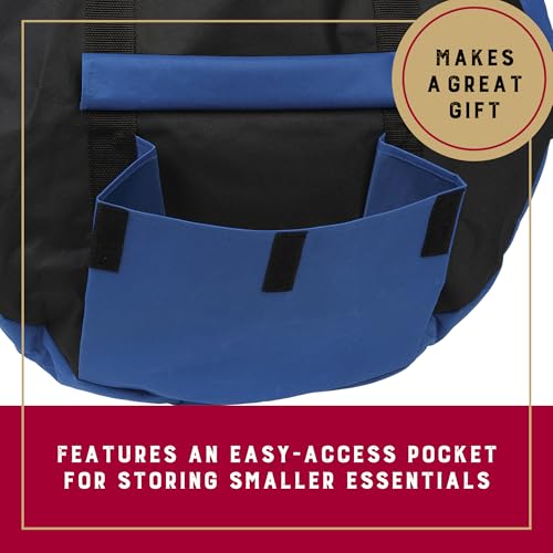 Weaver Equine Double Rope Bag for Trail and Working, Blue, Adjustable Strap Round Carry Bag for Roping Equipment, Essential Equestrian Accessories